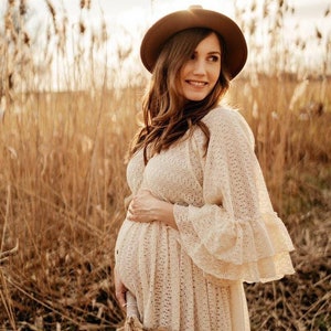 Stephanie Women's Boho Dress | Lace Vintage Dress For The  Maternity Session | Photo Props | Pregnancy Photo Shoot