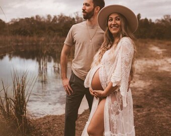 Chiara Women's Boho Dress | Lace Vintage Dress For The  Maternity Session | Photo Props | Pregnancy Photo Shoot