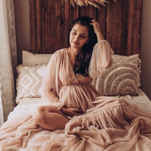 Velen Women&#39;s Boho Dress | Tulle Vintage Dress For The  Maternity Session | Photo Props | Pregnancy Photo Shoot