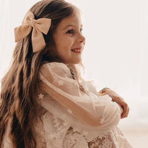 Nancy Mädchen Boho Kleid Spitze & Tüll Vintage Kleider für Kinder Boho natürliche Kleidung Kids Little Retro Mode Bild 4