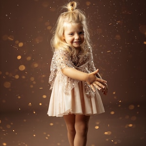 Little Chloe Boho Tulle Sequin Dress | Open Back Kids Fashion