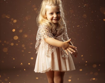 Little Chloe Boho Tulle Sequin Dress | Open Back Kids Fashion