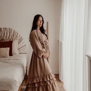 Naomi Women's Boho Two-Pieces Dress Muslin Vintage Top and Skirt Dress For The Maternity Session Photo Props Pregnancy Photo Shoot zdjęcie 8