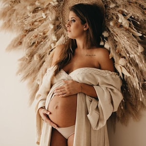 Sheila Women&#39;s Boho Dress | Muslin Vintage Dress For The Maternity Session | Photo Props | Pregnancy Photo Shoot