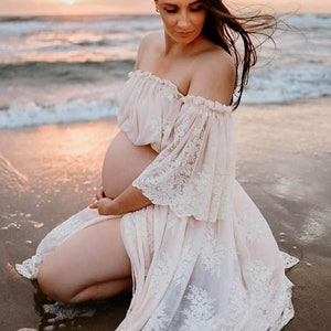 Ensemble deux pièces bohème Rosali pour femmes Haut et jupe vintage en dentelle Séance Maternité Séance photo de grossesse image 3