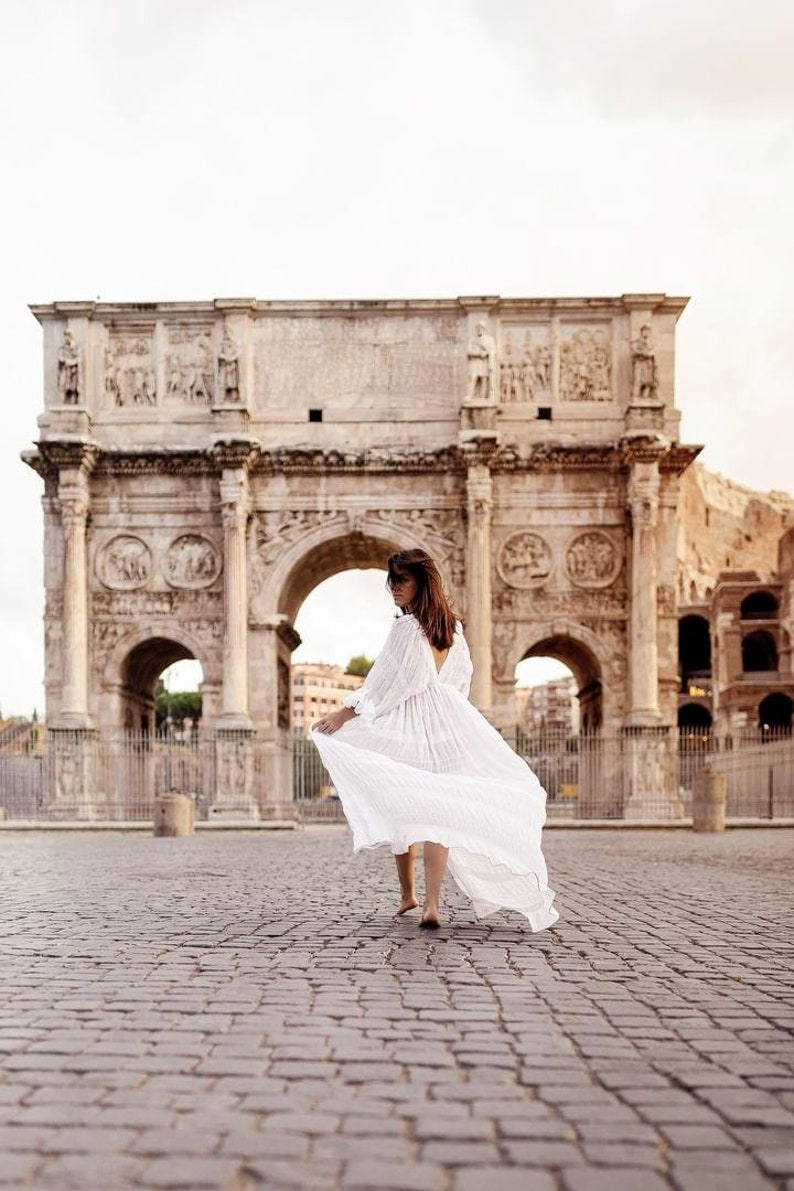 Abito Boho da donna Anabelle / Abito vintage in pizzo per la sessione di maternità / Accessori fotografici / Servizio fotografico di gravidanza immagine 3