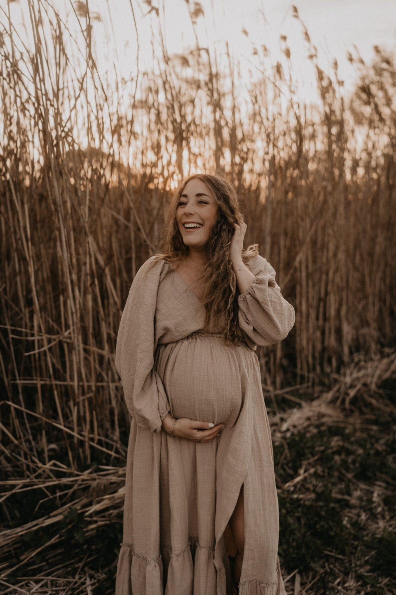 Noah Boho tweedelige damesjurk Mousseline Vintage top en rok Kleed je voor de zwangerschapssessie Foto rekwisieten Zwangerschapsfotoshoot afbeelding 6