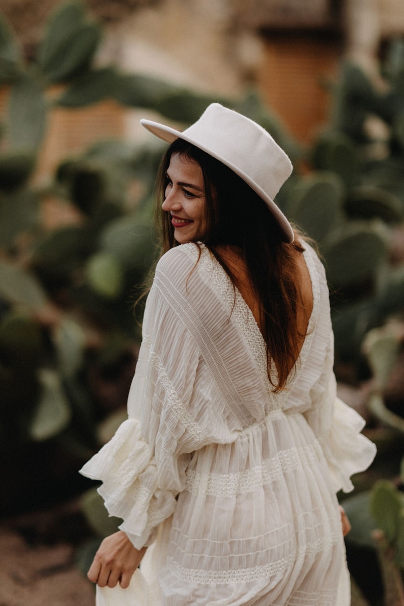 Abito Boho da donna Anabelle / Abito vintage in pizzo per la sessione di maternità / Accessori fotografici / Servizio fotografico di gravidanza immagine 1