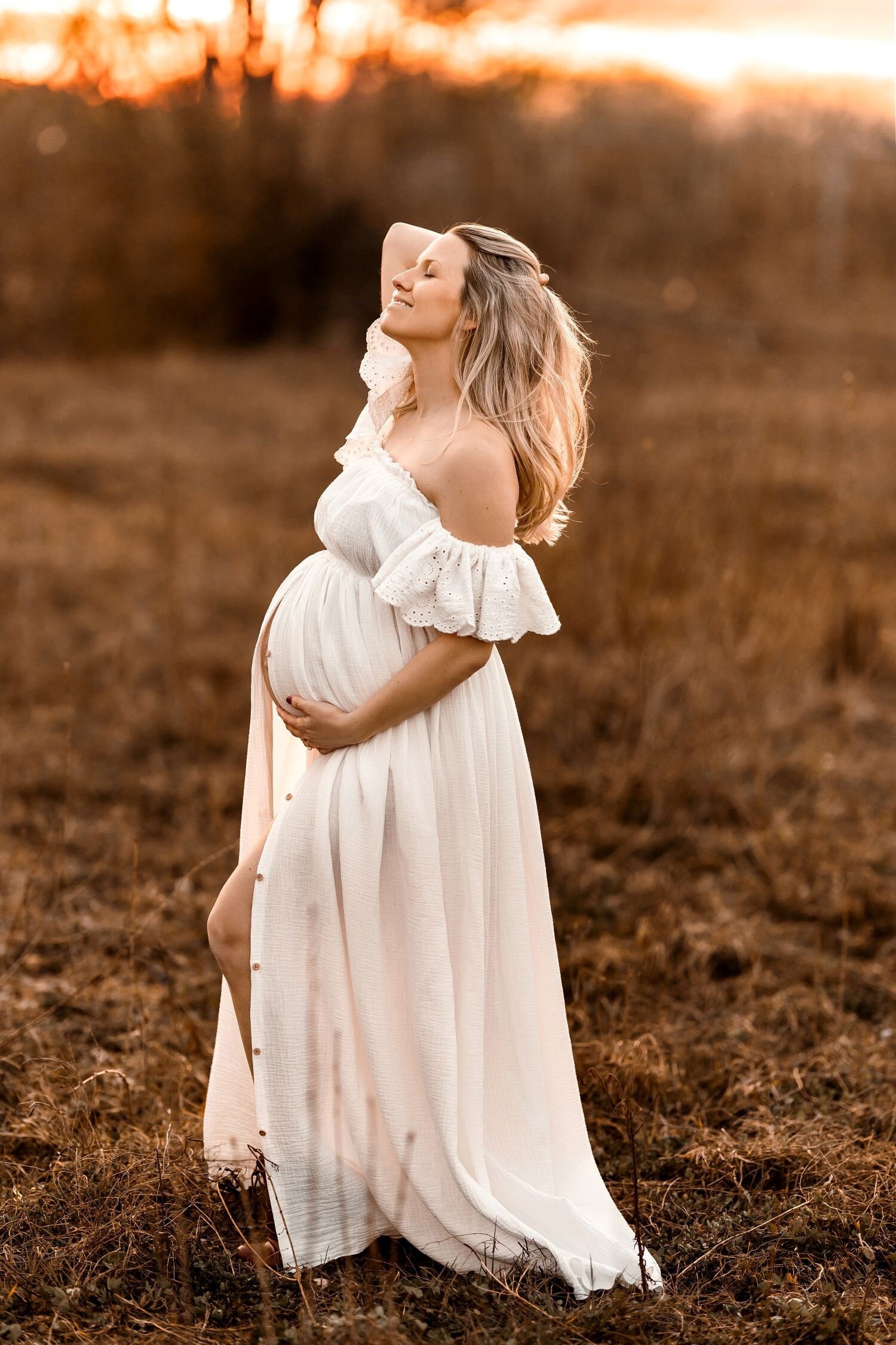 maternity boho photoshoot dress Secret garden - Oasis