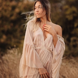 Kya Women's Boho Dress | Tulle Vintage Dress For The  Maternity Session | Photo Props | Pregnancy Photo Shoot
