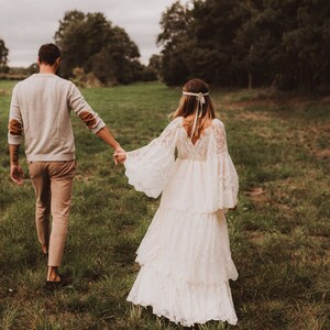 Madeline Boho-jurk voor dames Kanten vintage jurk voor de zwangerschapssessie Foto rekwisieten Zwangerschapsfotoshoot afbeelding 4