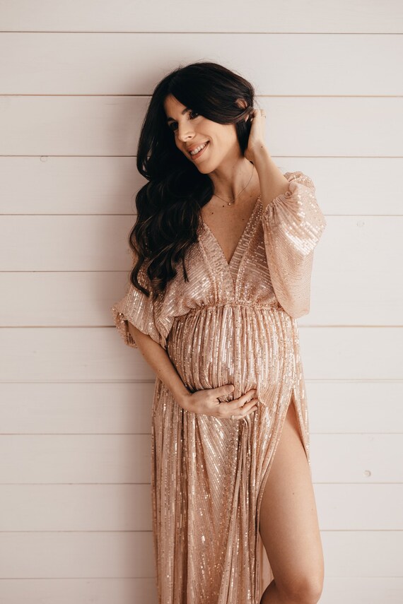 sequin maternity dress