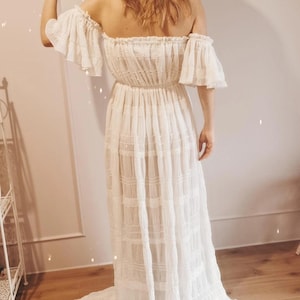 Vestido Boho o Conjunto de Dos Piezas Celine para Mujer / Vestido Batista Vintage o Top y Falda / Sesión de Maternidad / Sesión de Fotos de Embarazo imagen 8