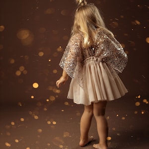 Little Chloe Girls Boho Dress Tulle & Sequins Vintage Dresses For Children Bohemian Natural Clothing Kids Little Retro Fashion image 5