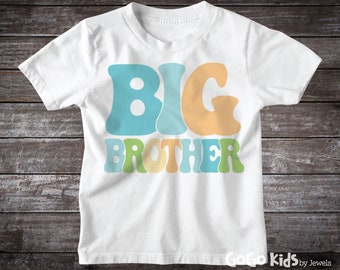 Big Brother Shirt, Retro style big brother shirt for baby, toddler and youth