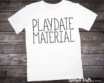 Playdate Material Toddler Shirt, Short sleeve baby tshirt, kids graphic tees,