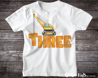 Construction Birthday Shirt, Birthday Boy Shirt, 3rd Birthday Shirt, Construction Birthday, Boys Third Birthday, Kids Birthday Shirts