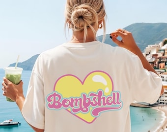 Trendy Island Villa Bombshell Heart Comfort Colors® T-shirt, Cute Villa Shirt, Love, Italian Summer, Summer Tee, Retro Beach Shirt