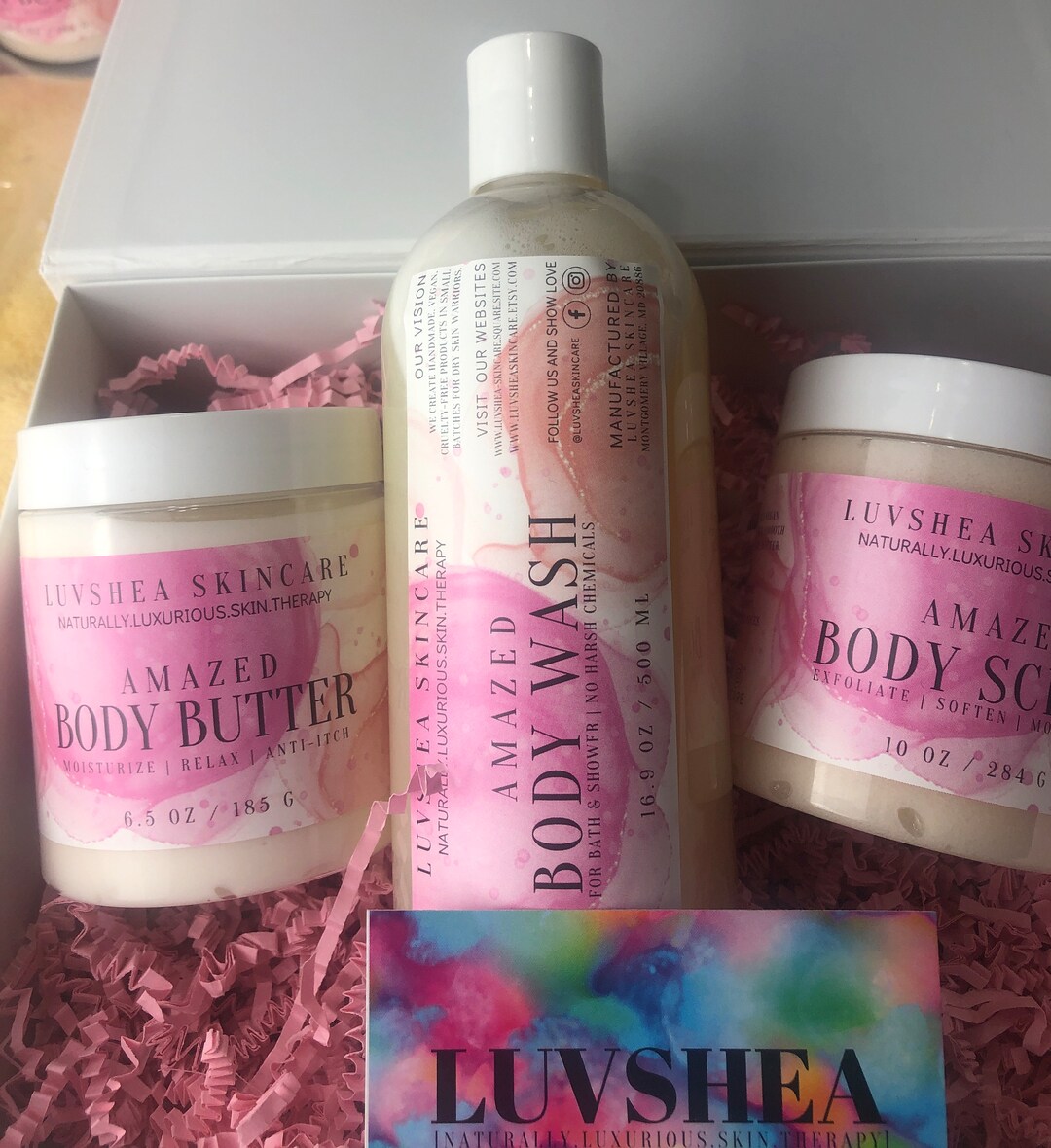 AMAZED Gift Set Vegan Body Butter Body Scrub Body Wash FREE SHIPPING Etsy