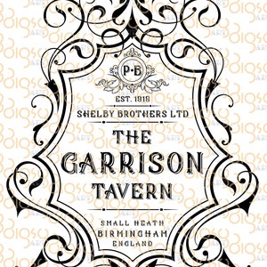 Digital wall art. Peaky Blinders Garrison Tavern Artwork Digital Download