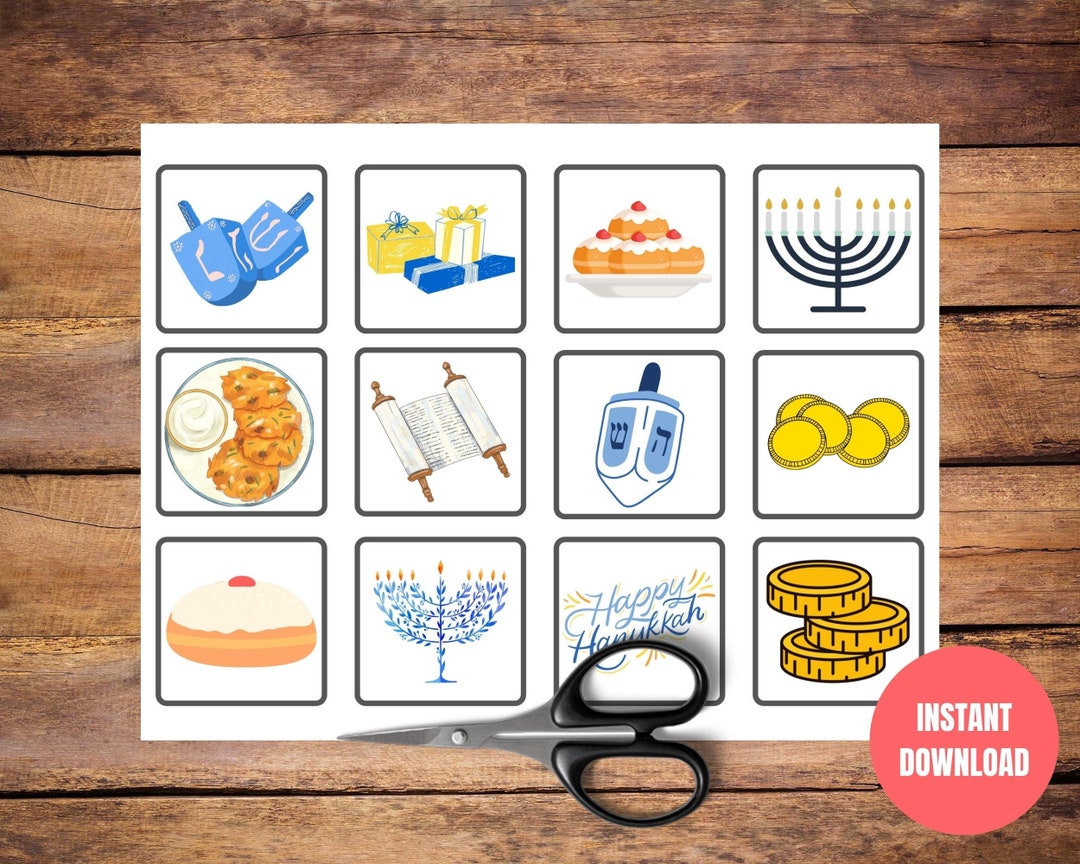 Hanukkah Memory Match Hanukkah Printable Game Printable Game - Etsy