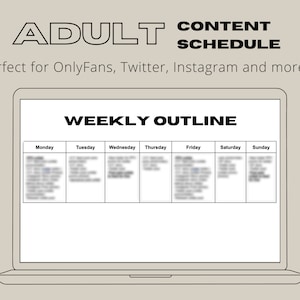Adult Content Schedule Layout. Perfect for Onlyfans, Instagram, Twitter