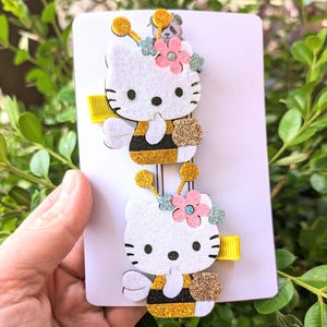 Kitty cute hair clips  Bee Toddler Girls hair accessory Cat small hair clips Kawaii hair clips baby girl Birthday Gift