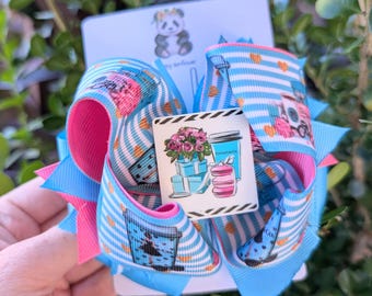 Lazo para el pelo con diseño de lazo: cinta de grogrén azul, regalo de cumpleaños