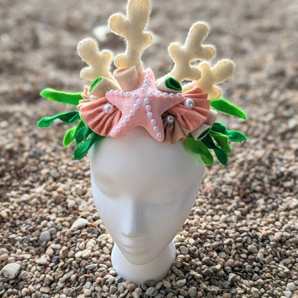 Mermaid crown Under the sea tiara Cute headband Seashell crown Little mermaid first birthday crown Fantasy outfit toddler girl gift Sea