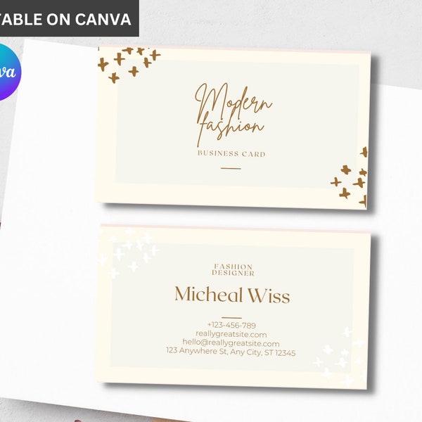 Fashion designer business card, Business Card Template, Editable Business Card, Modern Business Card, Boho Business Card