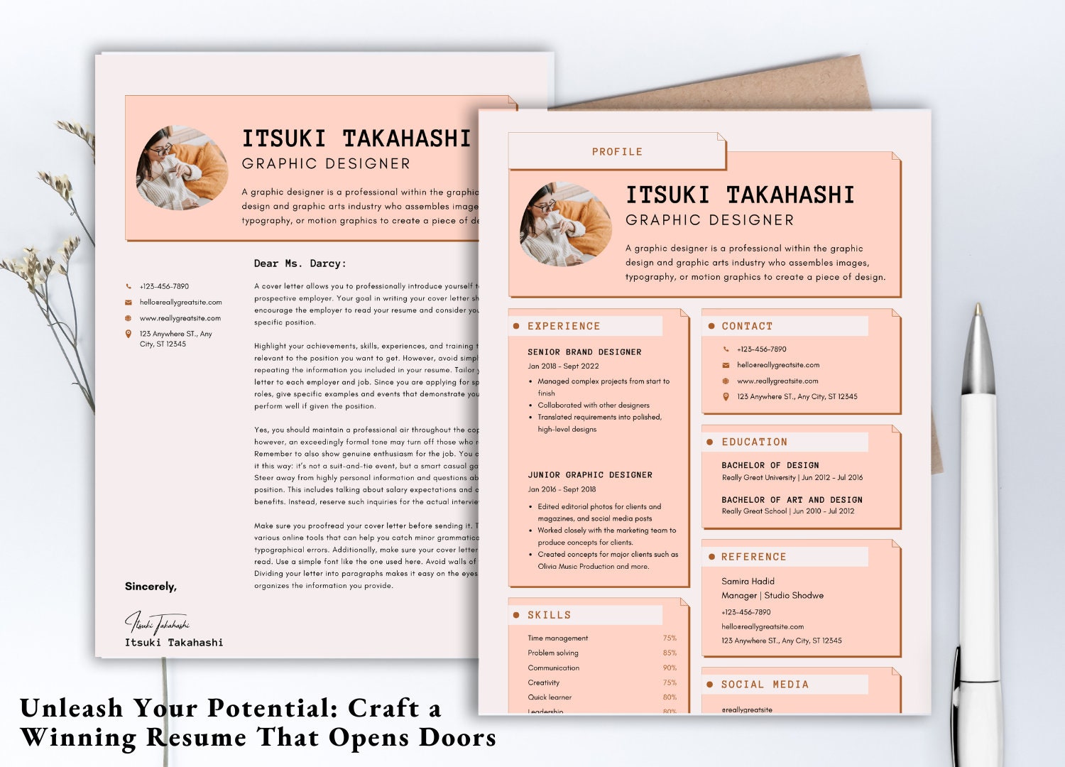 Complete CV Resume Template for Canva Professional CV Template, Canva ...