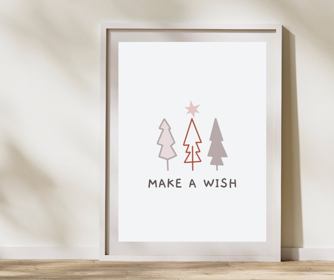 Make a Wish Wall Art.pdf Inspirational Wall Art Motivational Etsy