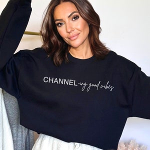 Chanel sweatshirt etsy top