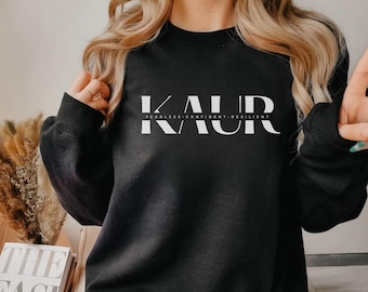 Original Kaur Crewneck, Sikhi Sweater, Fearless Kaur, Resilient Kaur, Kaur Shirt, Sikhi Shirt, Clothing with Punjabi Saying, Sikh Store