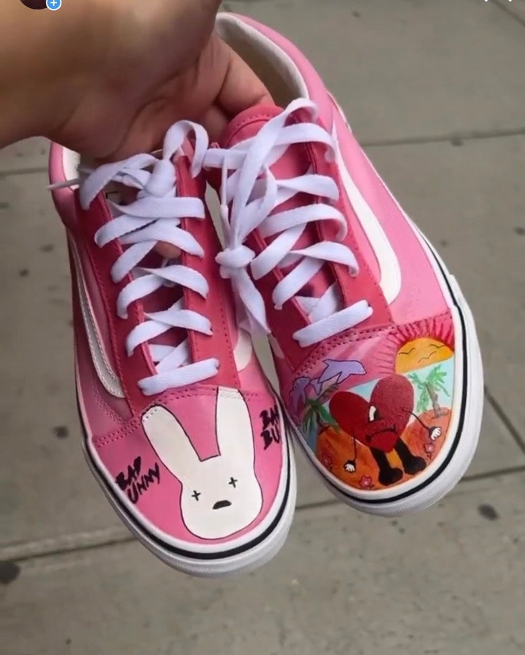 Bad Bunny Theme Vans Bad Bunny Sneakers Bad Bunny Shoes Etsy Ireland