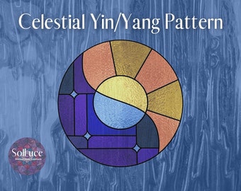 Patrón de vidrieras celestial Yin/Yang