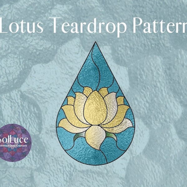 Lotus Teardrop Stained Glass Pattern