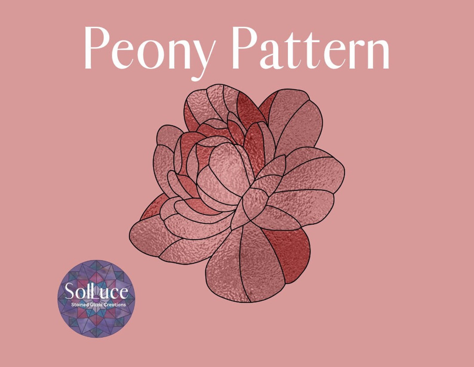 Peony Stained Glass Pattern Etsy