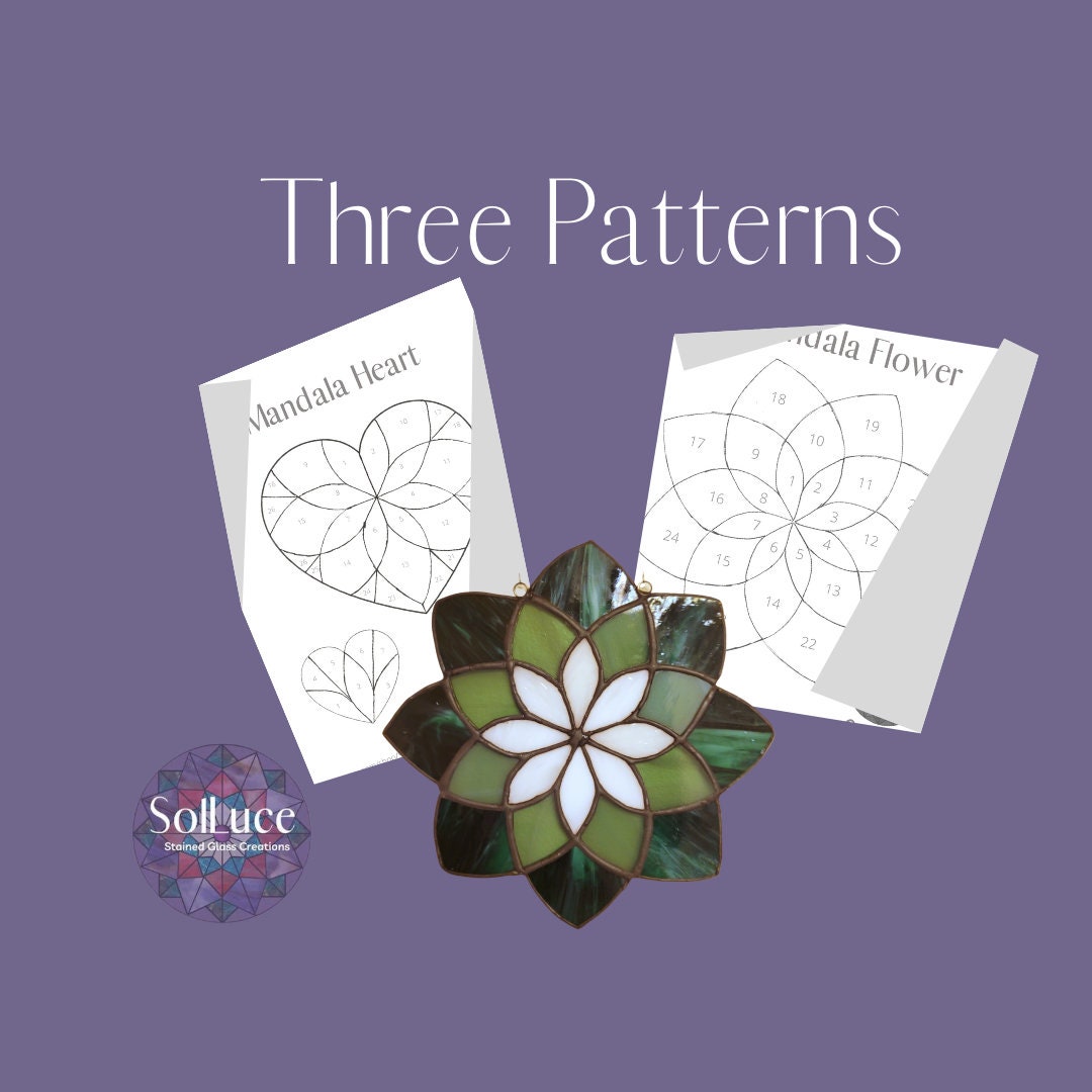 3 Mandala Stained Glass Patterns Etsy