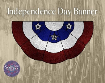 Patrón de vidrieras de banner del día de la independencia