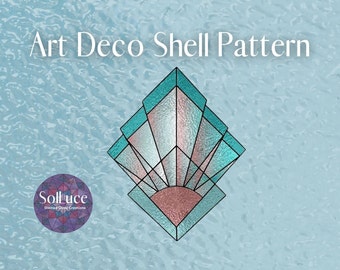 Patrón de vidrieras de concha Art Déco