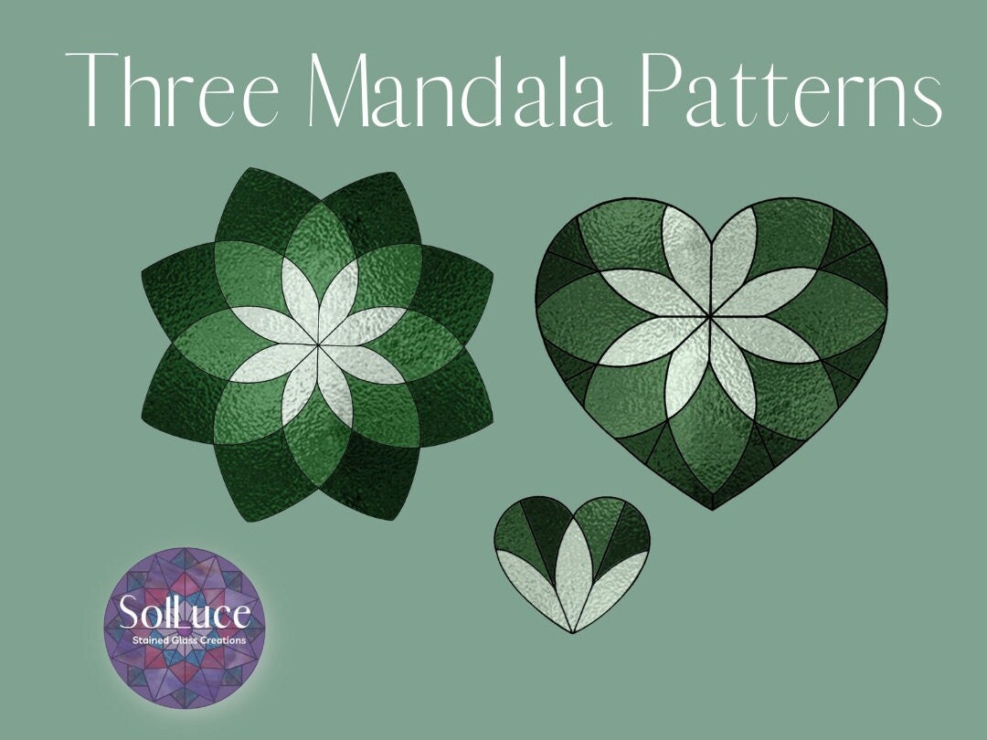 3 Mandala Stained Glass Patterns Etsy