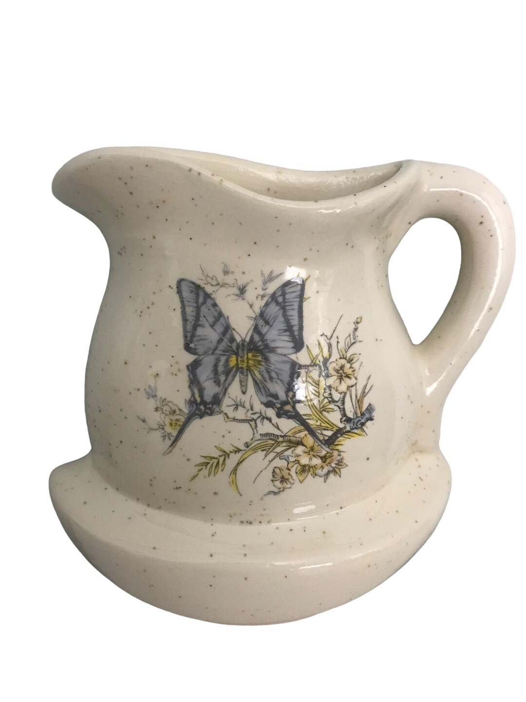 Vintage Teapot Wall Pocket With Butterfly Etsy