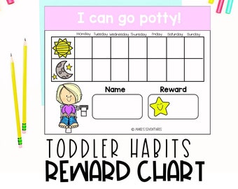 Kids Daily Responsibilities Chart | Printable Daily Routine | Chore Chart | Morning/Evening Checklist | Daily Task List for Kids | Potty