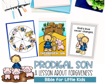 The Prodigal Son Bible Lesson for Little Kids, Homeschool, Sunday School Lesson, Stories of Jesus, Full Lesson Plan, Coloring Pages