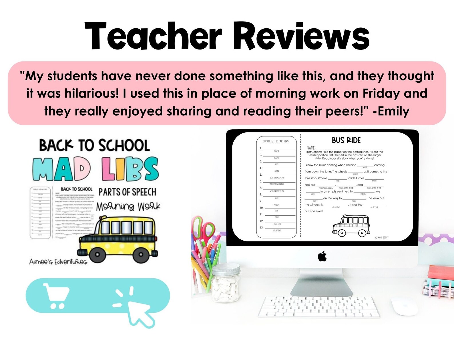 Back to School Activities | Mad Libs Game | Parts of Speech - Etsy