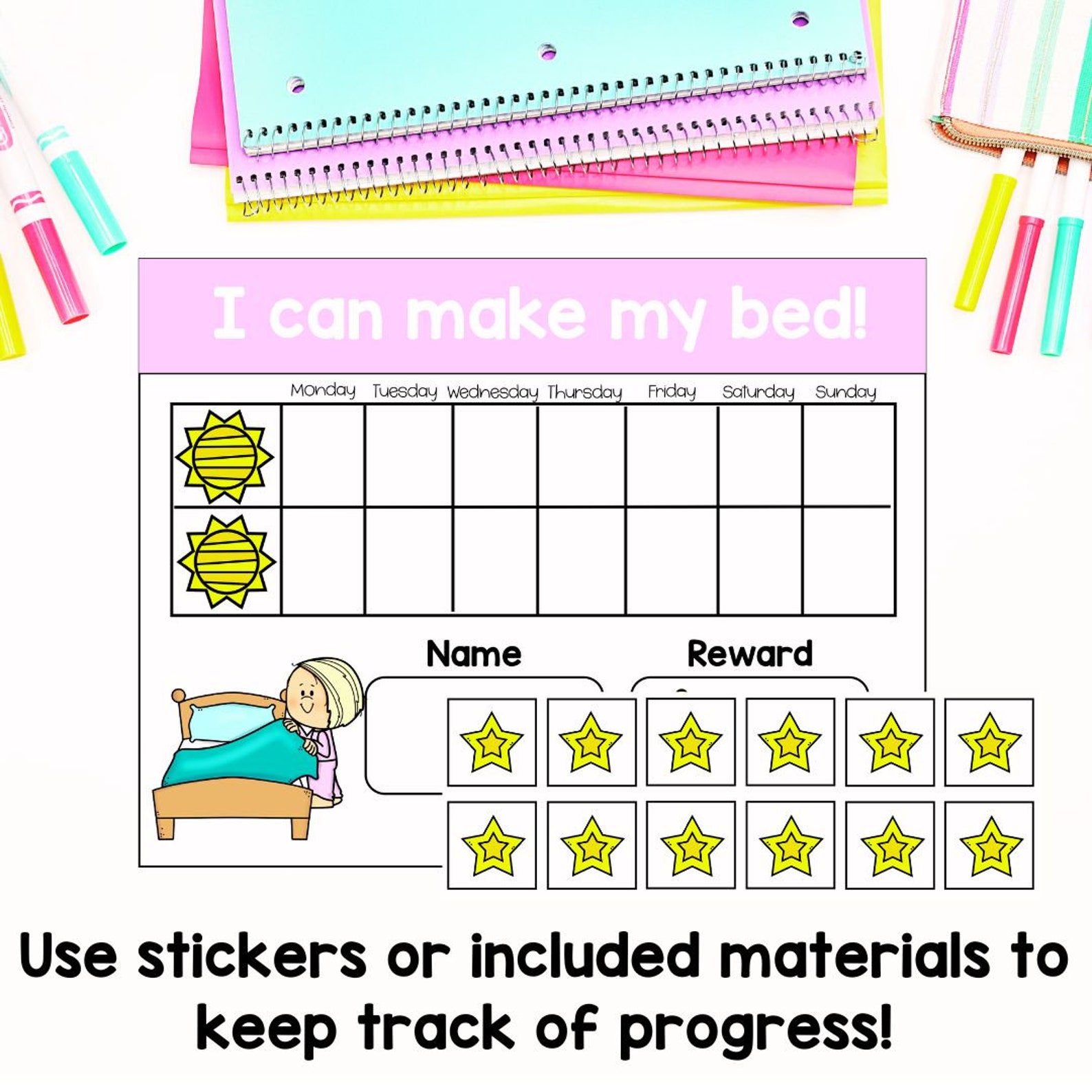 Kids Daily Responsibilities Chart Printable Daily Routine Chore Chart ...