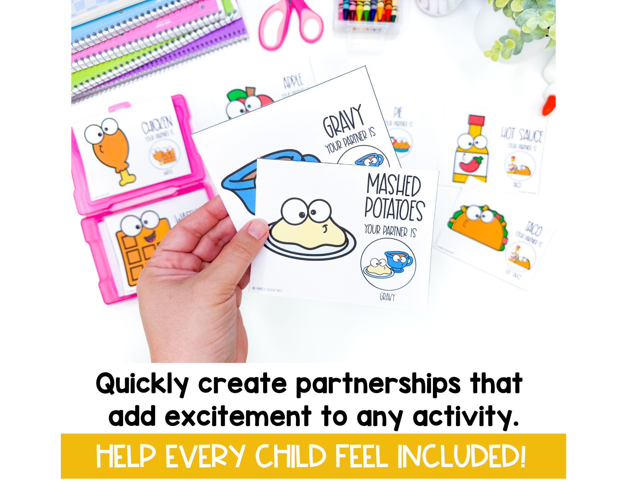 MORE Peanut Butter and Jelly Partner Pairing Cards | Classroom Decor ...