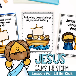 Interaktive Bibellektion: Jesus beruhigt den Sturm für kleine Kinder - Sonntagsschulaktivitäten und Malseiten