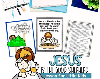 Jesus is the Good Shepherd FULL Bible Lesson for Little Kids, Homeschool Activities, Sunday School Lesson, Stories of Jesus, Coloring Pages